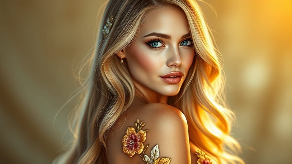 Elegant Woman in Hyper-Realistic Portrait