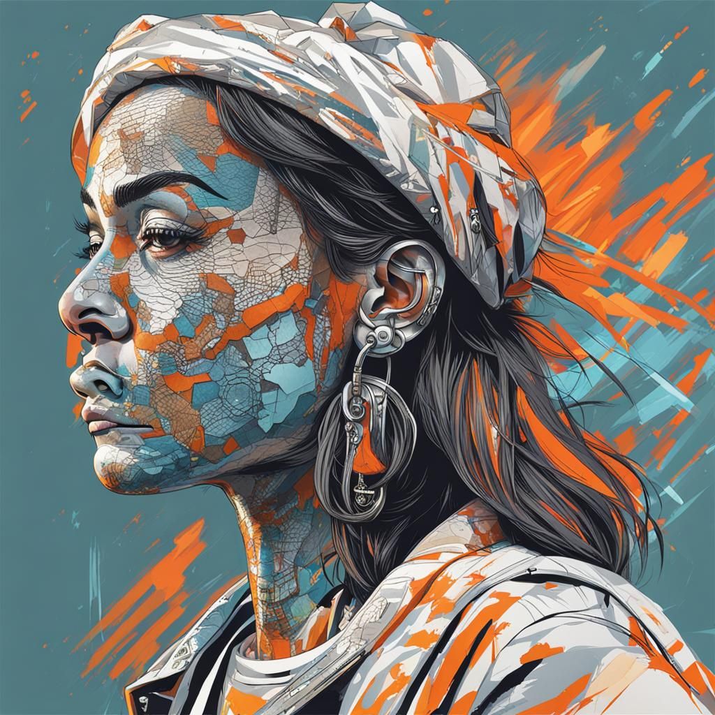 Sultry Female Form in Vibrant Color