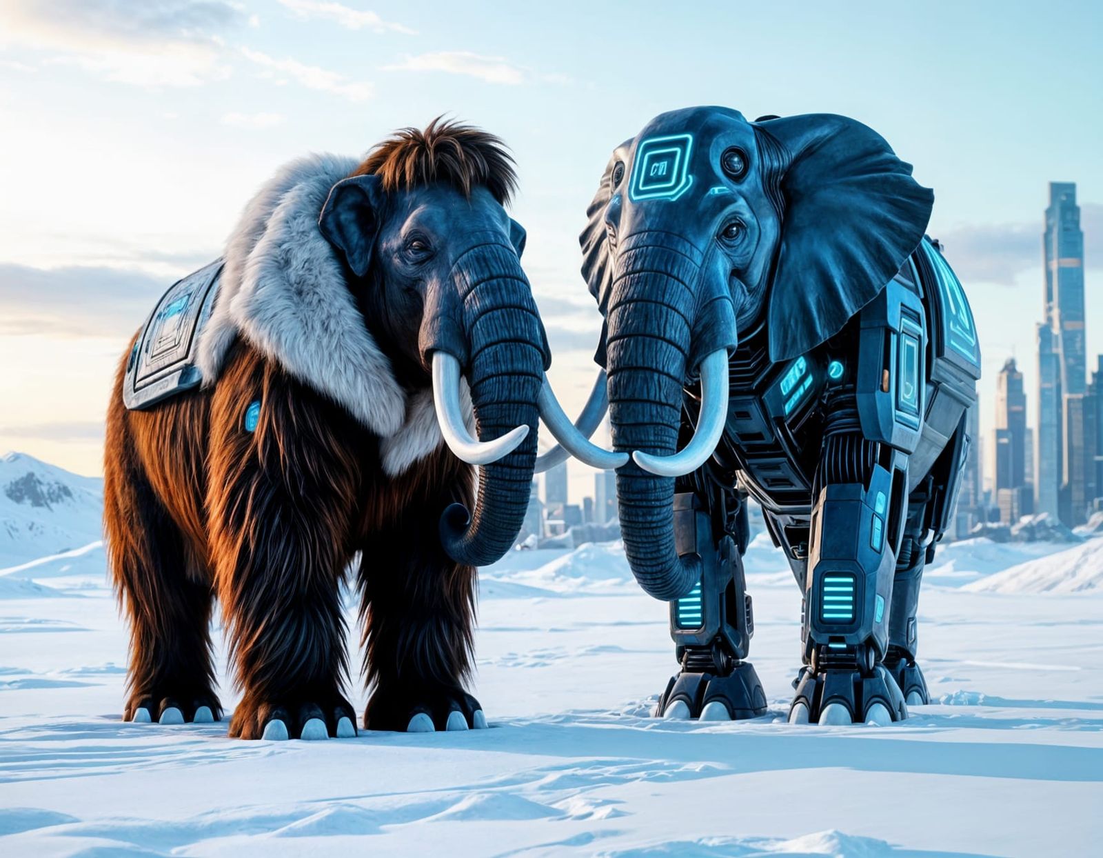 Ice Age Mammoth Meets Futuristic Cybernetic Elephant