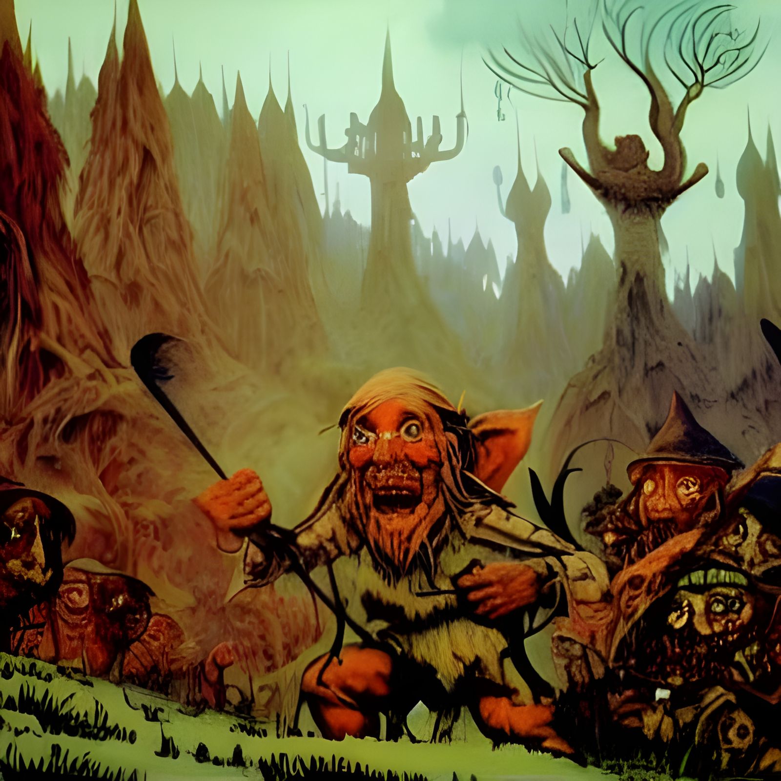 Surreal Fantasy World of Goblins and Elves in a Mysterious L...