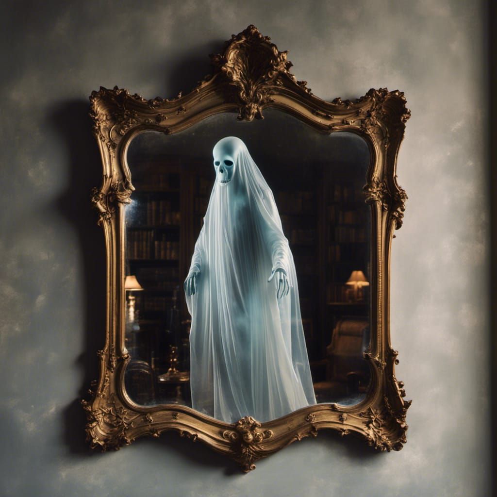 Ghost Emerge from Antique Mirror in Victorian Era