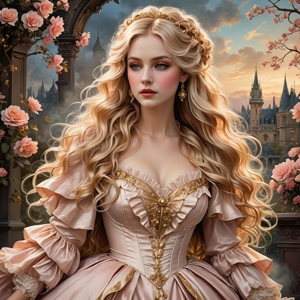 Elegant Victorian Beauty in Dreamy Watercolor Vogue