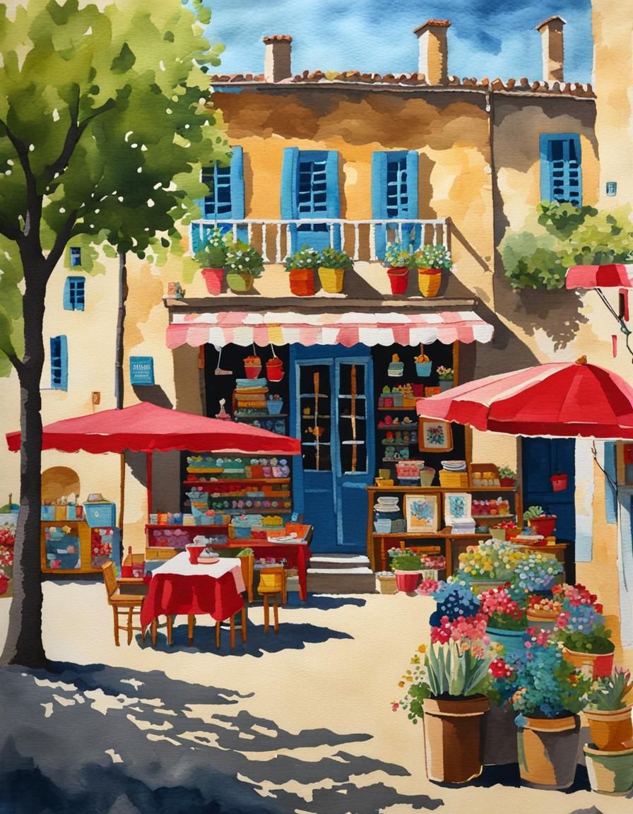 Lourmarin Village in France as Quilted Tapestry