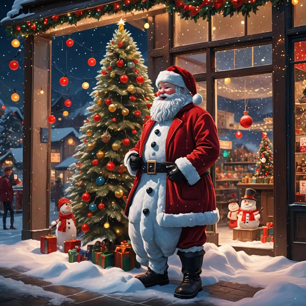 Fantastical Christmas Scene by AI in Vibrant Colors