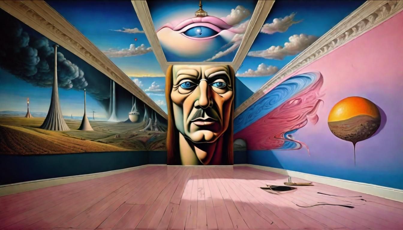 Surreal Tribute to Pink Floyd in Vibrant Colors