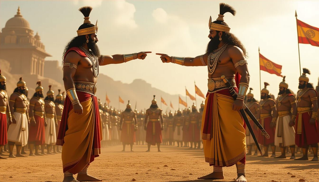 Kurukshetra Battlefield: Duryodhana and Dronacharya in Epic ...