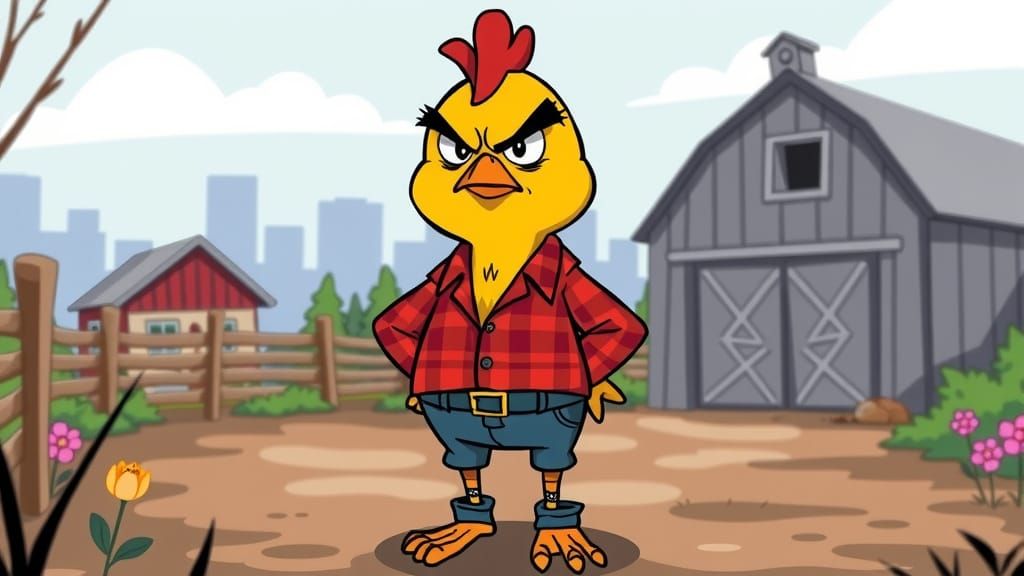 Grumpy Chick in Cartoon Network Style