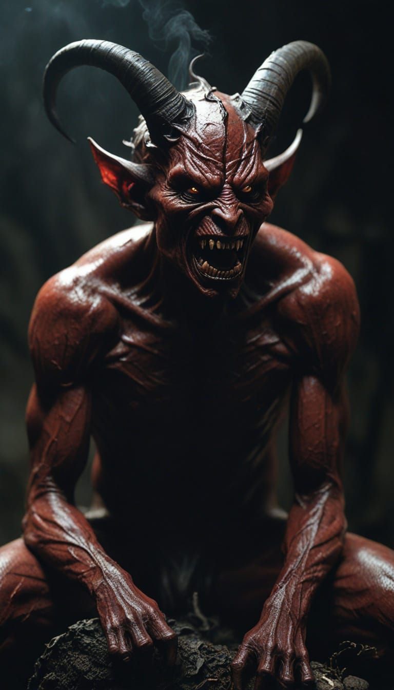 Gnarled Devil Consumed by Unholy Fire