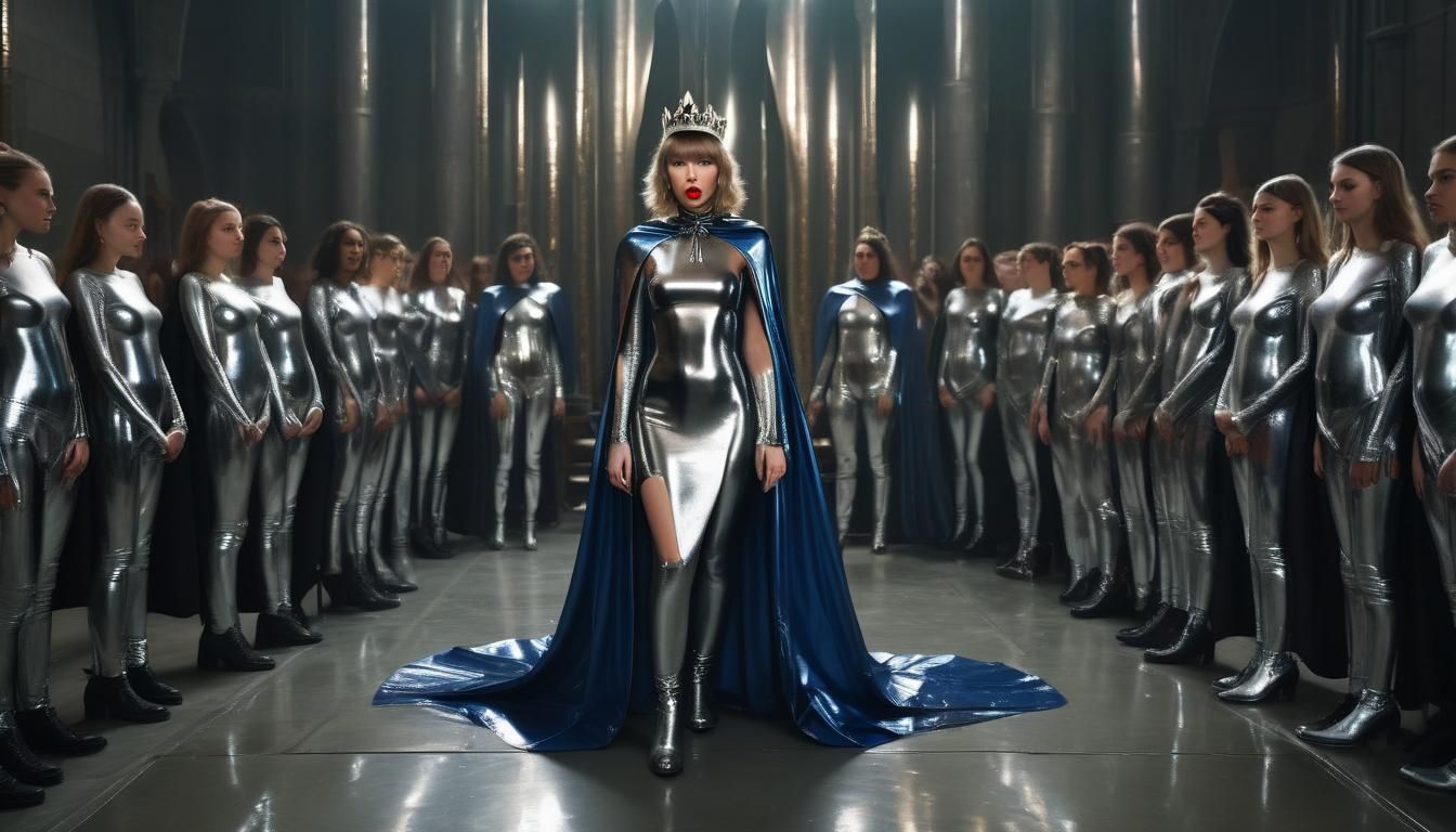 Futuristic Queen of Pain Reigns Supreme in Chrome Latex Maje...