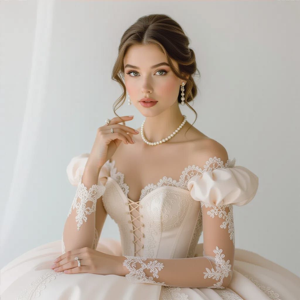Elegant Woman in Maison Belle Gown Portrait