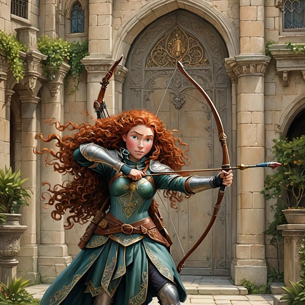 Medieval Princess Archery Guard in Elegant Style