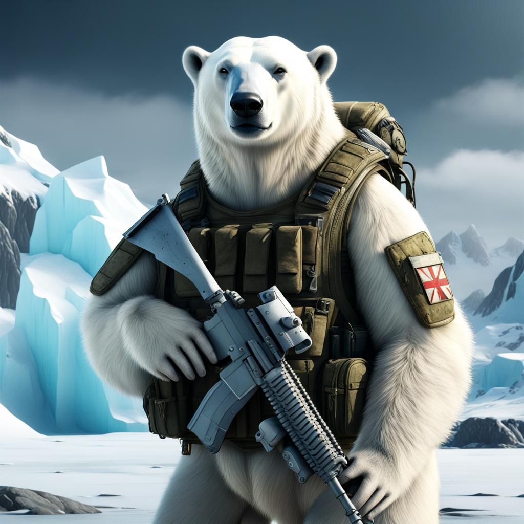 Polar Bear in Full Military Gear Conquers Antarctica