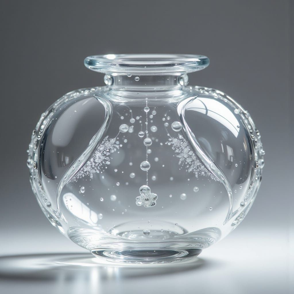 Sleek Clear Glass Vessel in Minimalist Style