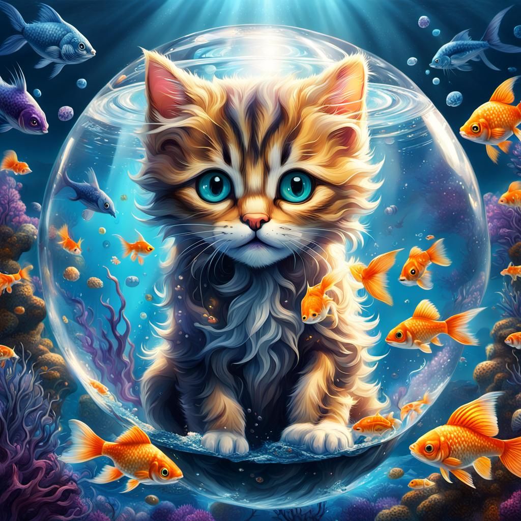Cat in the fish bowl