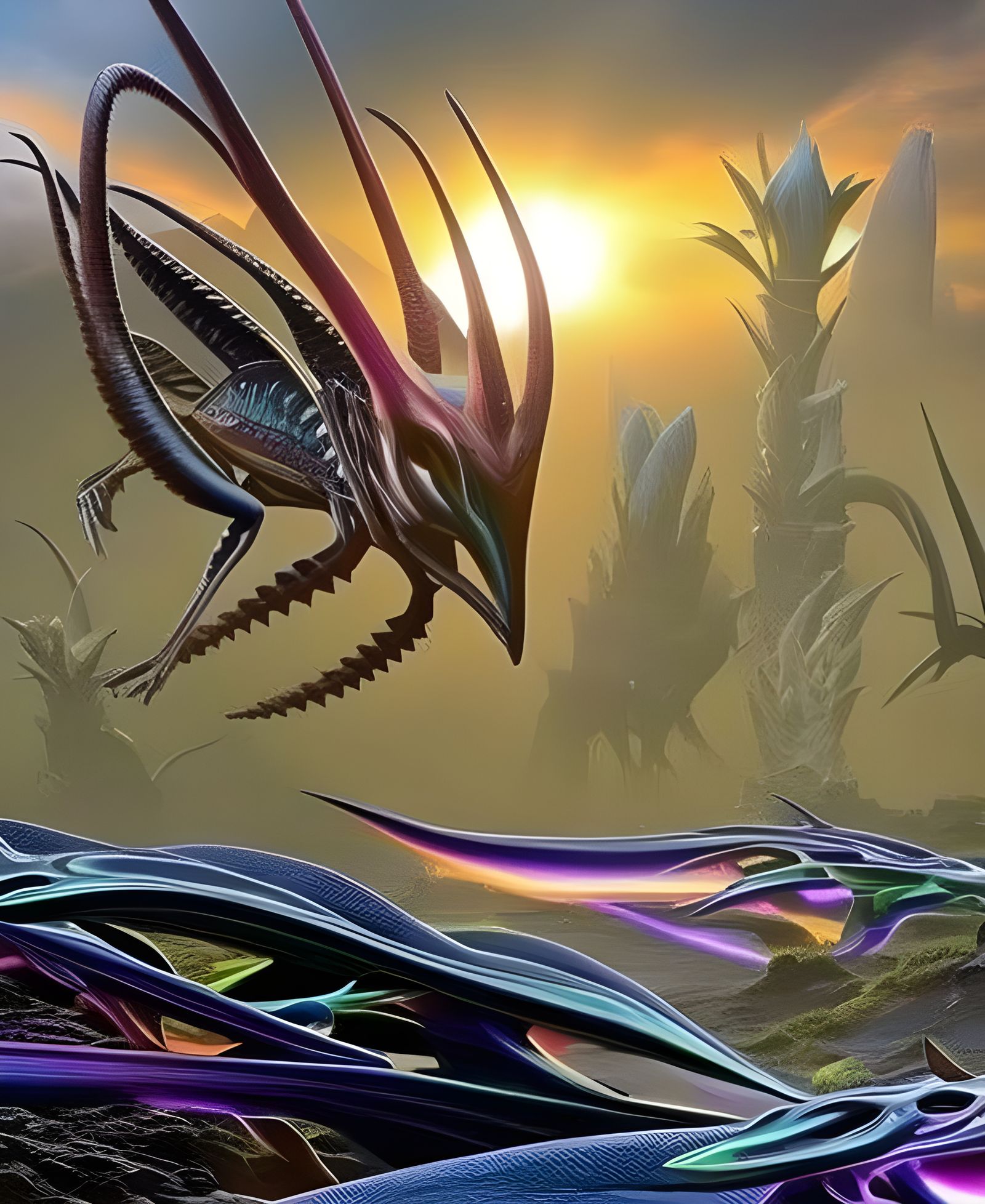 Epic Alien Creatures in Hyperrealistic Art