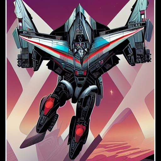 Smooth Starscream in Comic Book Style