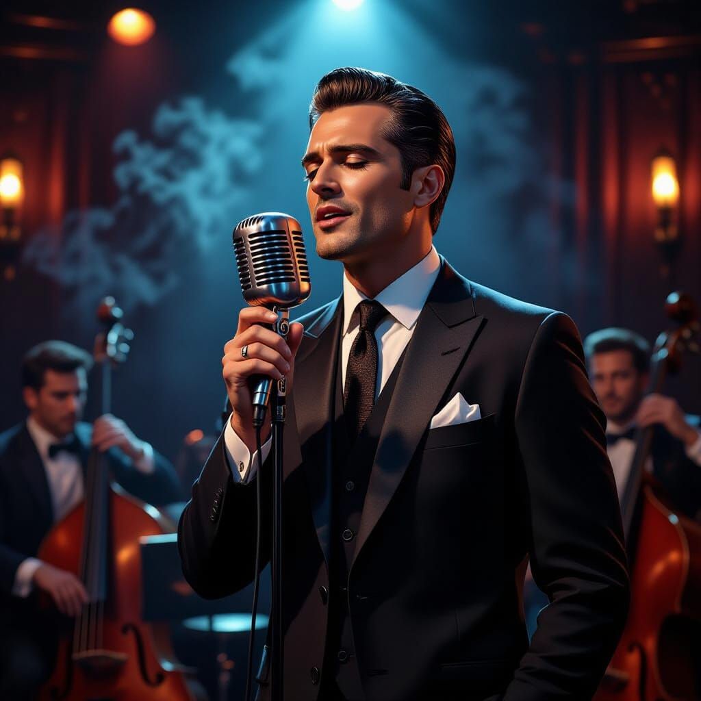 Jazz Singer in Smoky Club: Dark Fantasy Concept Art