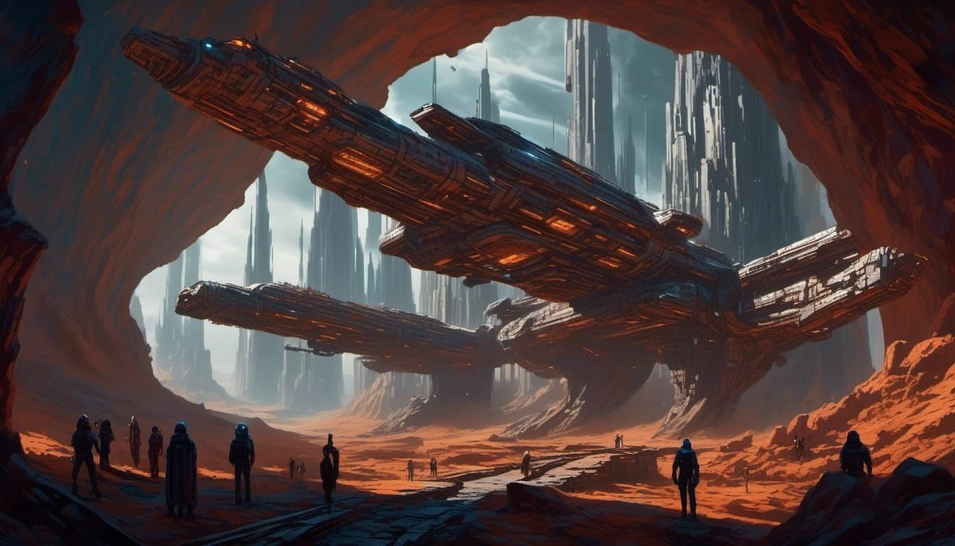Gigantic Underground Space Fortresses on a Distant Planet