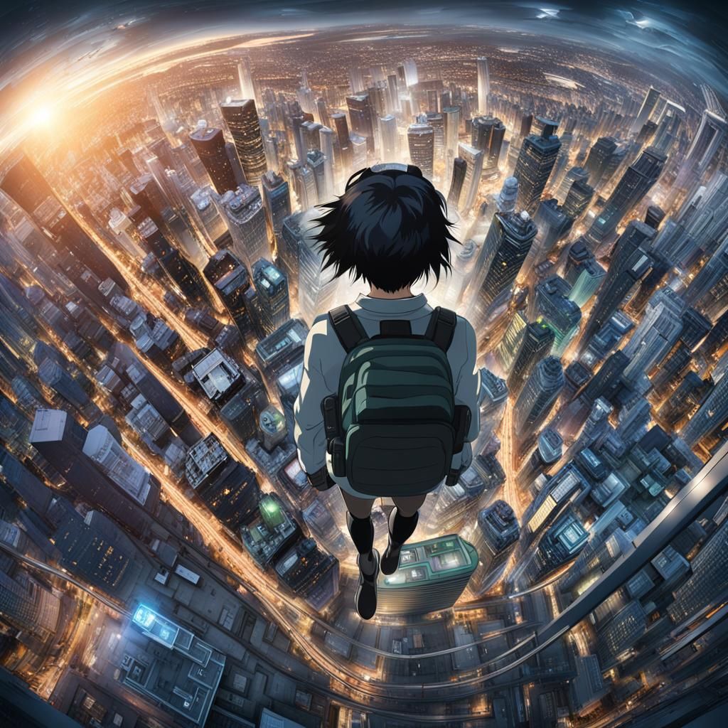 flying on top of a cityscapr