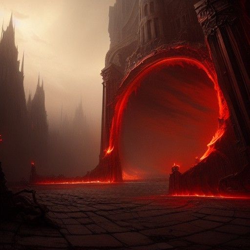 Dark Fantasy Gate to Hell Masterpiece