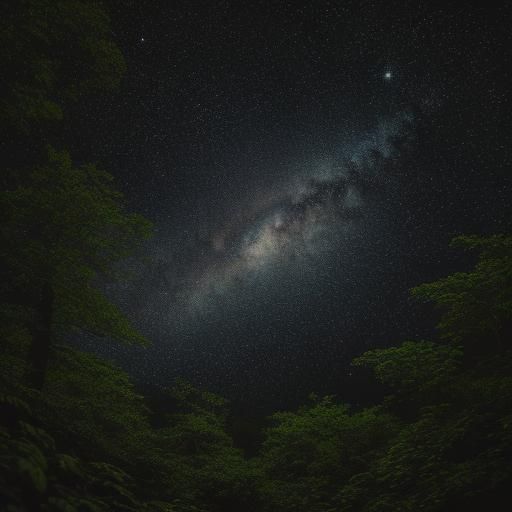 Impressionist Astronaut in Mysterious Forest Landscape