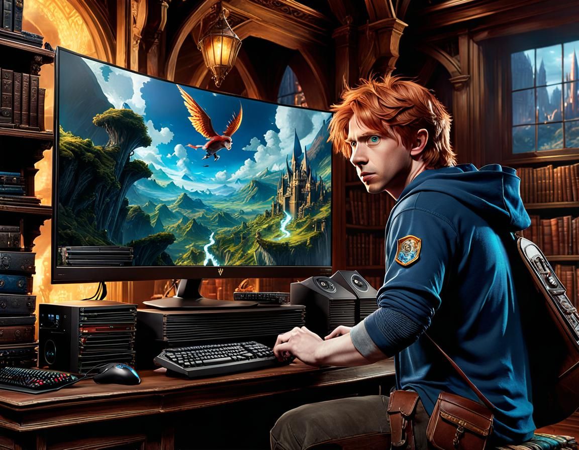 Epic Fantasy Gaming PC Scene in 8k Resolution