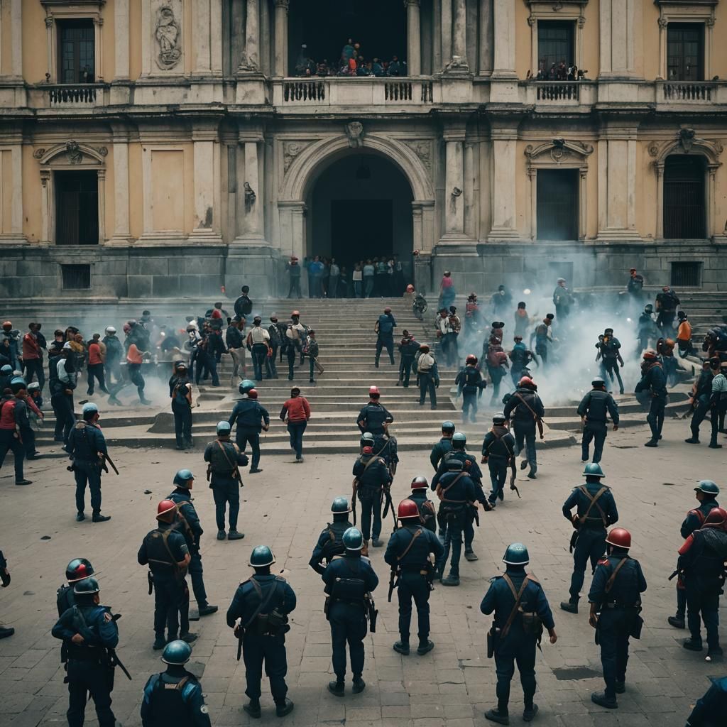 Guatemalan Protesters Storm National Palace in Cinematic Glo...