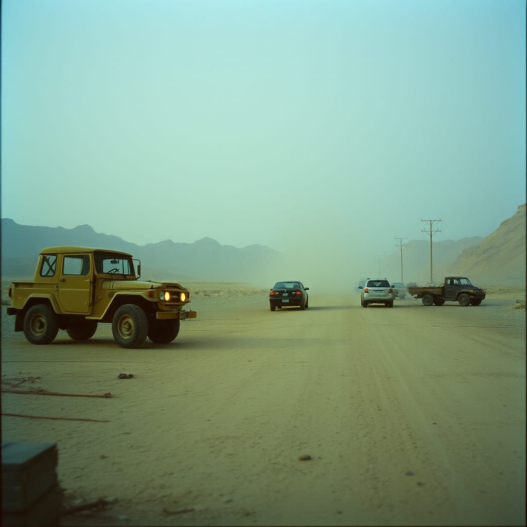 Epic Desert Wasteland Cinematic Film Still