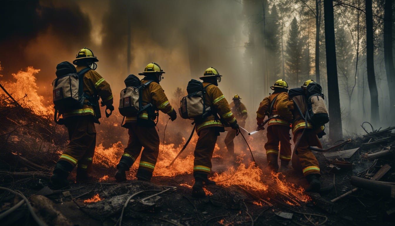 Firemen Battling Inferno in Epic Cinematic Masterpiece