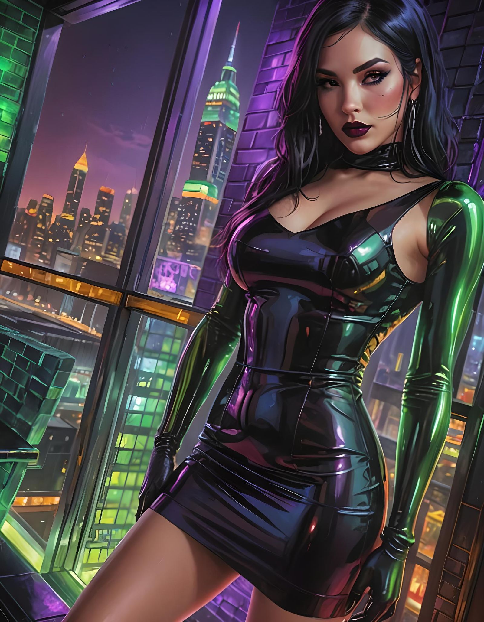 Black latex with city view