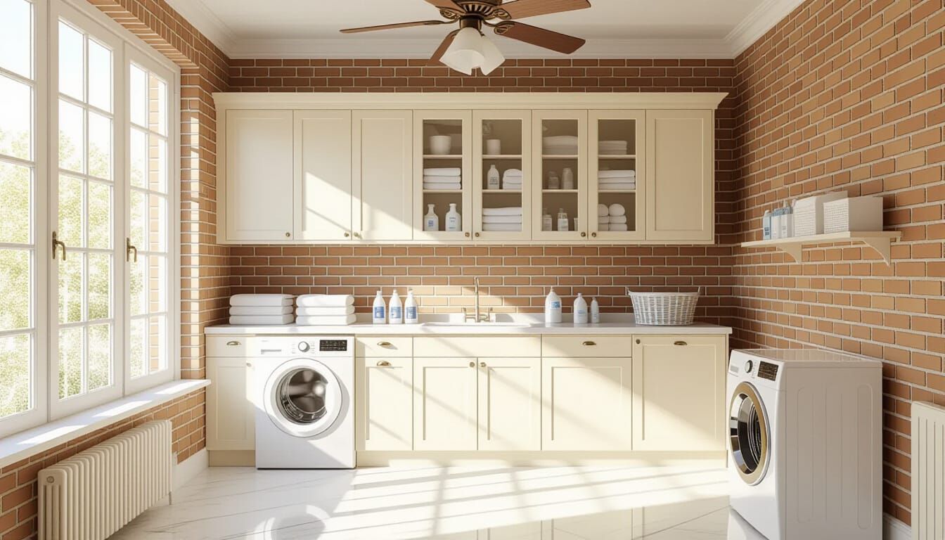 Elegant Victorian Laundry Room with Glass Walls