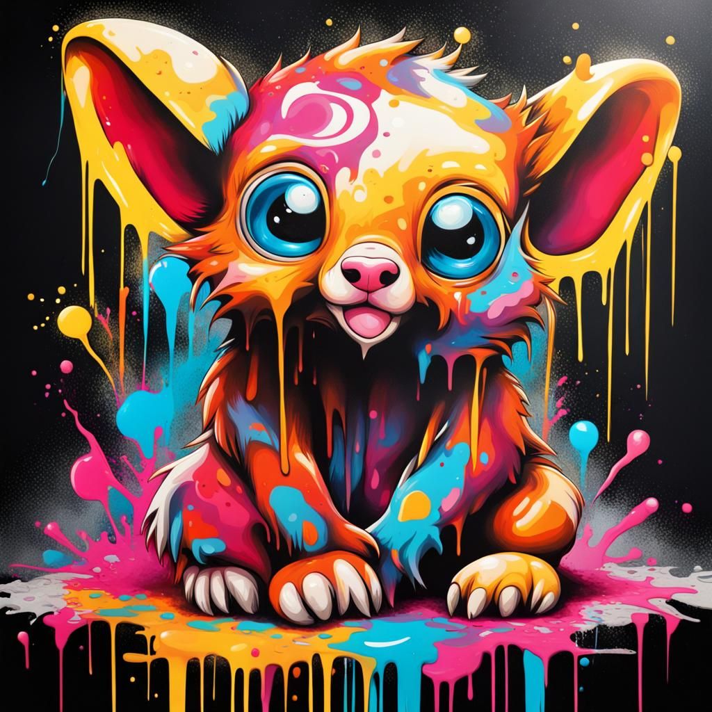 Vibrant Mural of Whimsical Creatures
