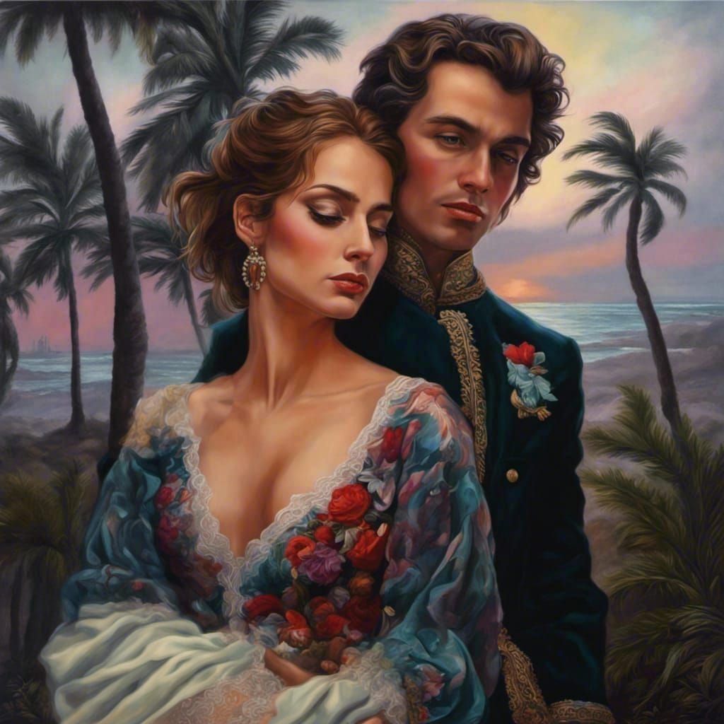 Ethereal Nighttime Beach Romance