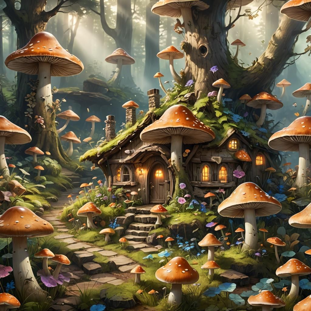 Mystical Whimsy in a Sunlit Cabin