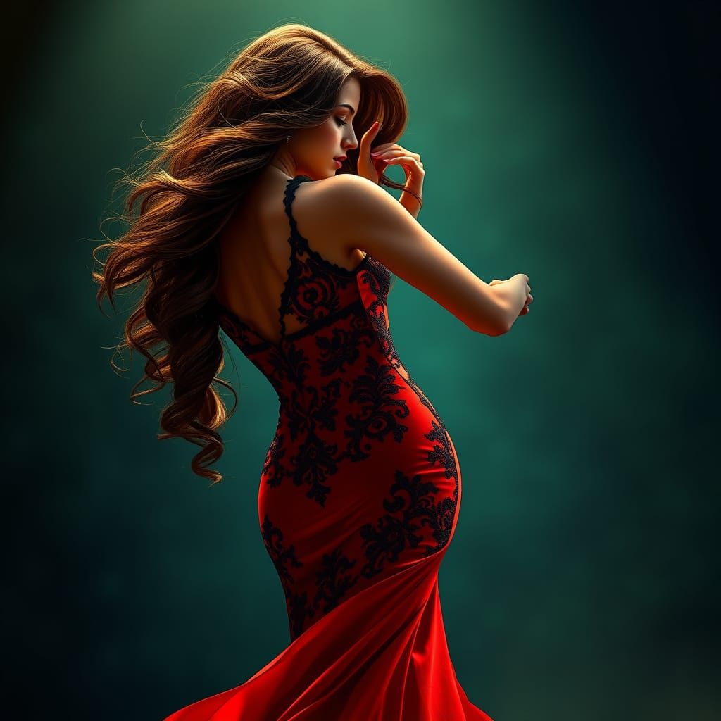 Woman Lost in Tango Rhythm