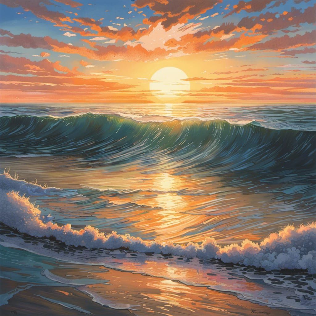 Surreal Makoto Shinkai-Style Sunset Masterpiece