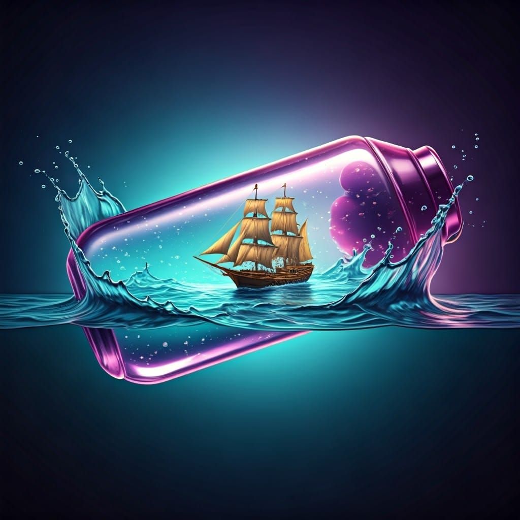 Pirate boat inside a glowing lava lamp 🤩