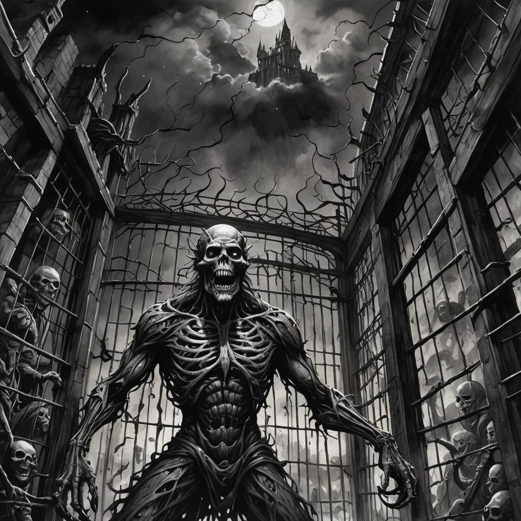 Grotesque Eldritch Horror in Dark Fantasy Dungeon