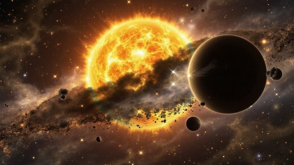 Exploded Planet Debris Orbiting Star