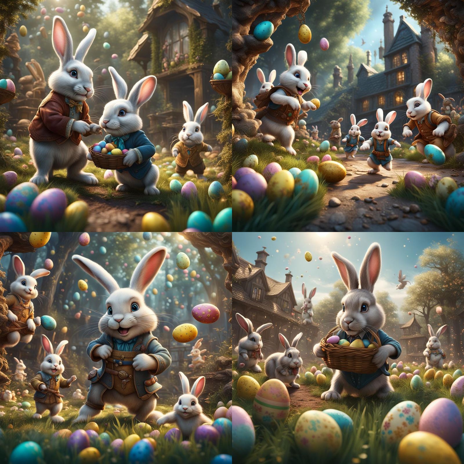 Fantastical Easter Wonderland in Vivid Colors