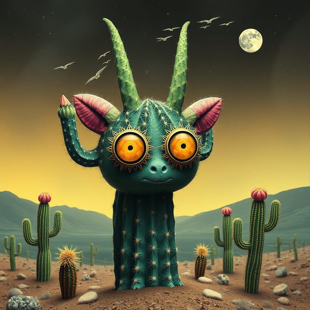 Surrealistic Matisse-Inspired Cacti-Centaur