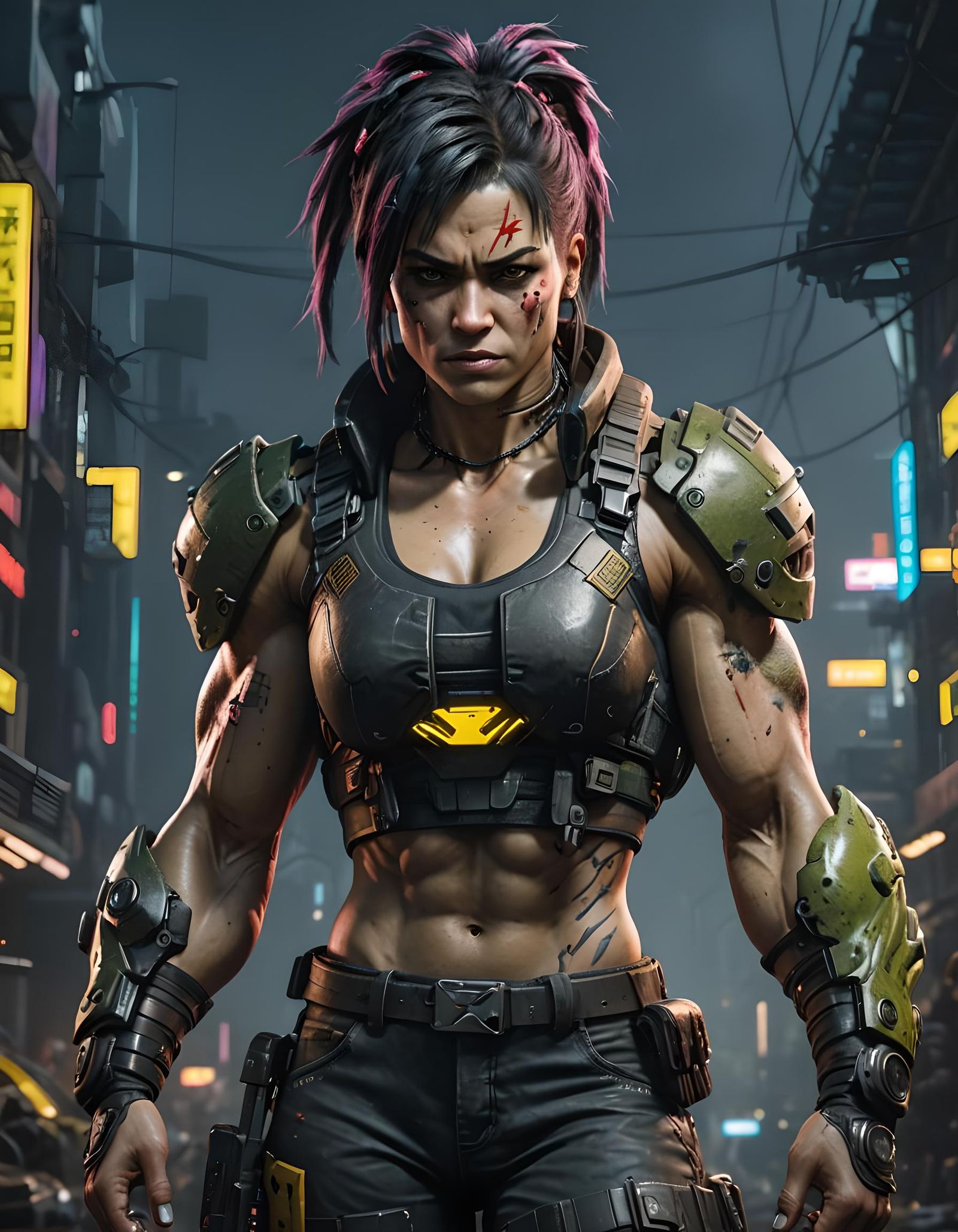 Cyberpunk Goddess in Brutal Animal Gang Attire
