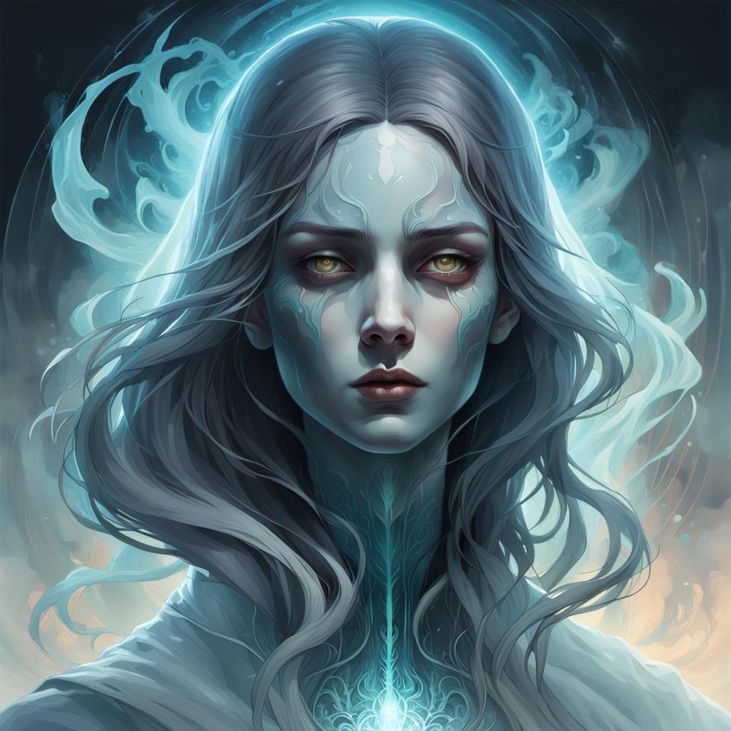 Ethereal Ghostly Spirit in Hyperdetailed Portrait