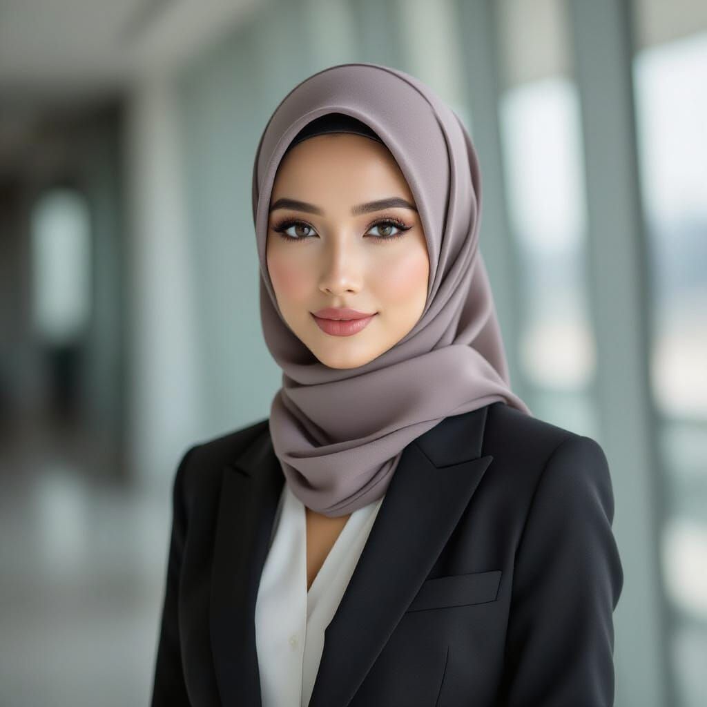 Elegant Malay Woman in Corporate Blazer