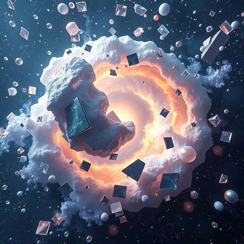 Glass Cosmic Landscape in Vibrant Aesthetic