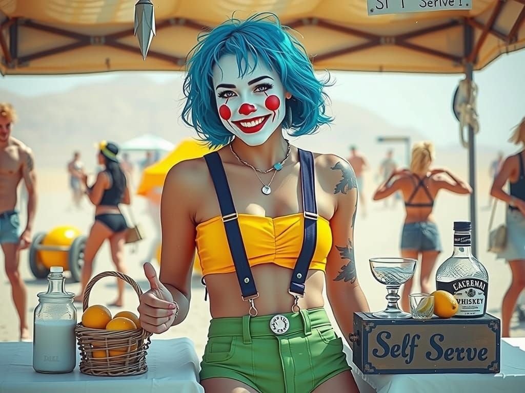 Clown's Lemonade Stand at Burning Man