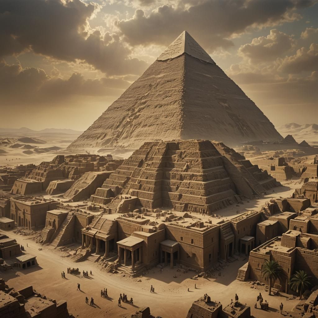 Ancient Egyptian Pyramid in Epic Cinematic Style Digital Pai...