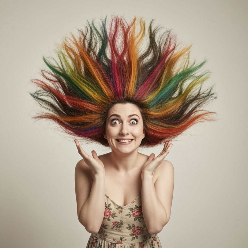 Quirky Stock Photo: Woman with Multicolored Hair