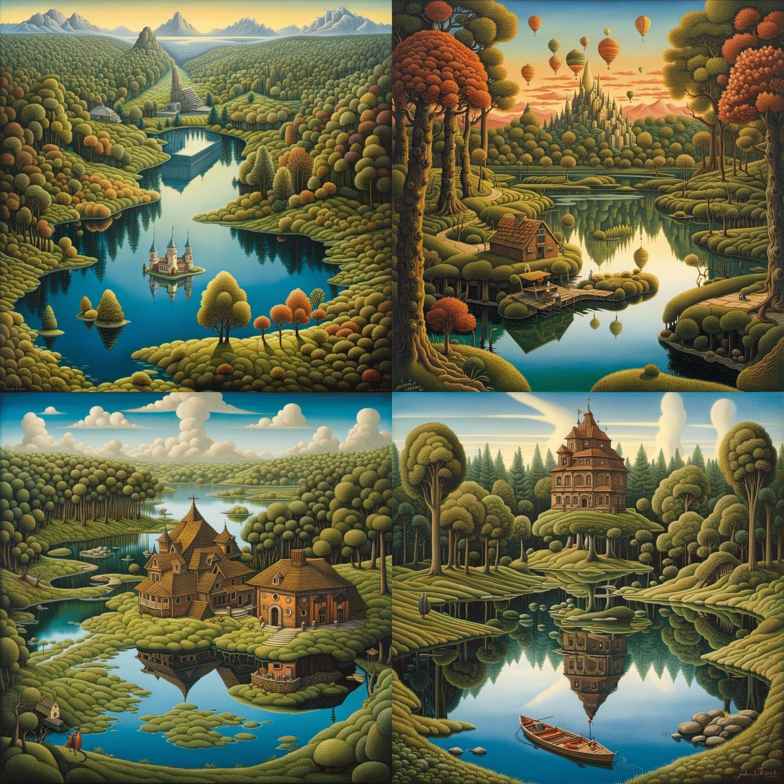 Dreamy Lakescape in Whimsical Style