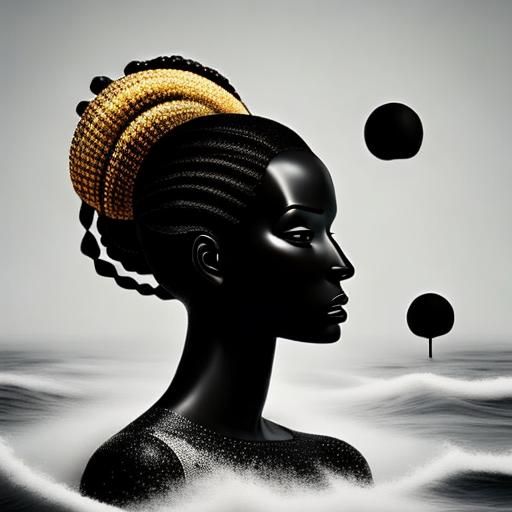 Hyperreal Portrait of a Black Fashion Model